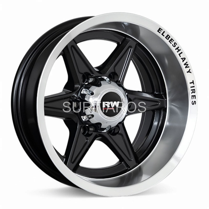 Aro 15x8.5" 6x139.7 ET-25 CB110 Negro con Labio Pulido