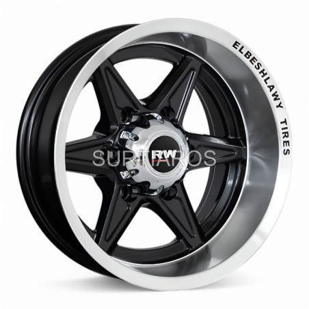 Aro 15x8.5" 6x139.7 ET-25 CB110 Negro con Labio Pulido