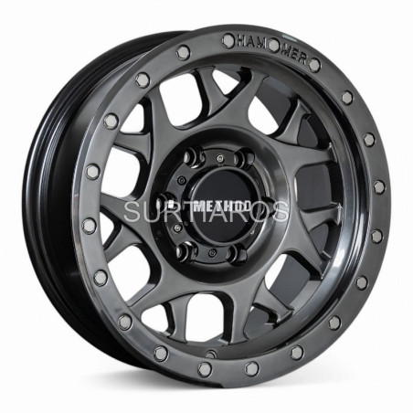 Aro 16x8.5" 6x139.7 ET0 CB110 Hiper Negro con Remaches