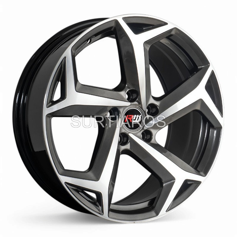 Aro 18x8" 5x112 ET44 CB66.5 Hiper Negro Maquinado