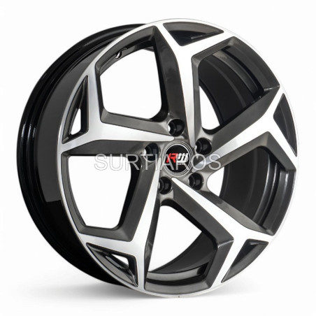 Aro 18x8" 5x112 ET44 CB66.5 Hiper Negro Maquinado