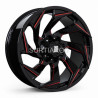 Aro 20x9" 6x139.7 ET-10 CB110 Negro Fresado con Detalle Rojo