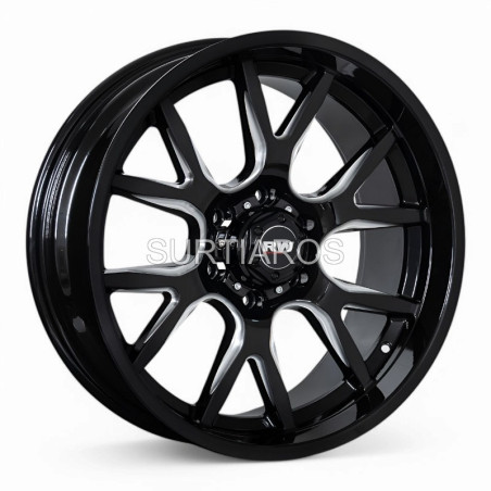 Aro 20x9.5" 6x139.7 ET15 CB110 Negro Fresado