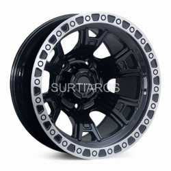 Aro 15x10" 5x139.7 ET-44 CB108.1 Negro Maquinado con Aro Pulido