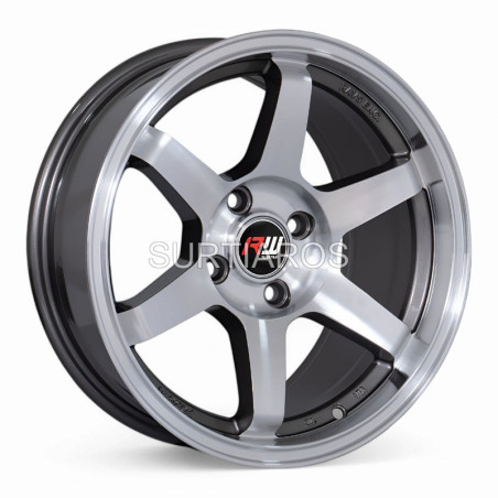 Aro 15x8" 4x100 ET30 CB73.1 Gris Oscuro Maquinado con Labio Pulido