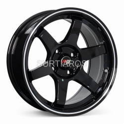 Aro 15x8" 4x100 ET20 CB73.1 Negro con Línea Pulida