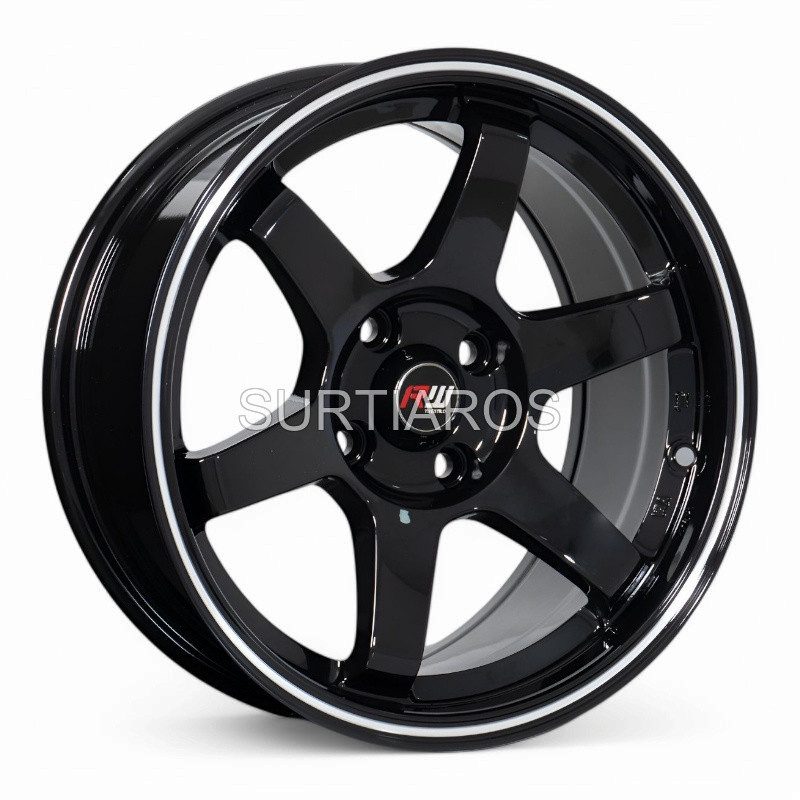 Aro 15x8" 4x100 ET20 CB73.1 Negro con Línea Pulida