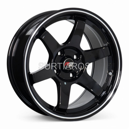 Aro 15x8" 4x100 ET20 CB73.1 Negro con Línea Pulida