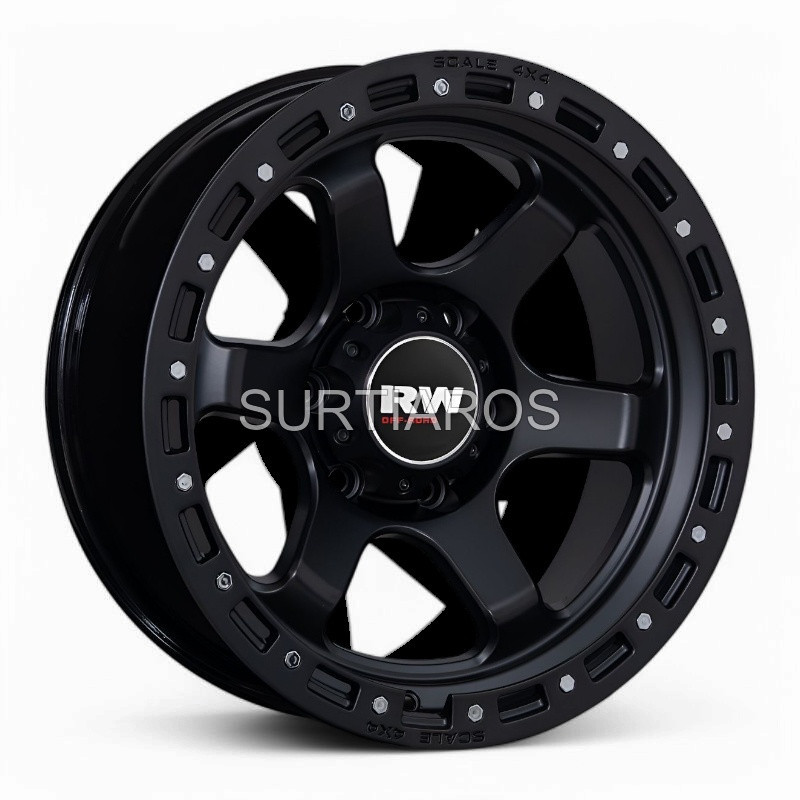 Aro 17x9" 6x139.7 ET-25 CB106.1 Negro Mate con Remaches