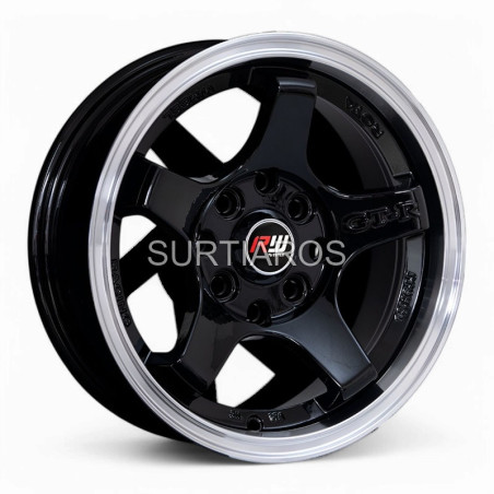 Aro 13x6" 8x100/114.3 ET15 CB73.1 Negro con Labio Pulido