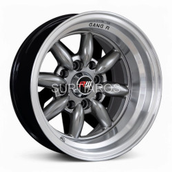 Aro 13x8" 8x100/114.3 ET-7 CB73.1 Hiper Negro con Labio Pulido