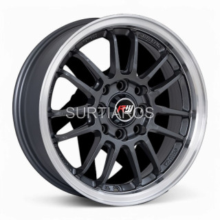 Aro 14x5.5" 8x100/114.3 ET35 CB73.1 Gris Oscuro con Labio Pulido