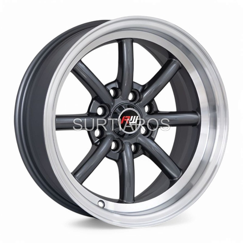 Aro 14x7" 8x100/114.3 ET10 CB73.1 Gris Oscuro con Labio Pulido