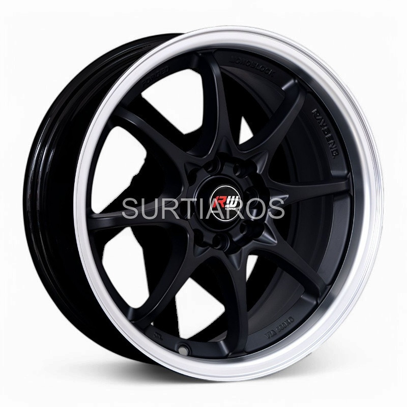 Aro 16x7" 8x100/108 ET35 CB73.1 Negro Mate con Labio Pulido