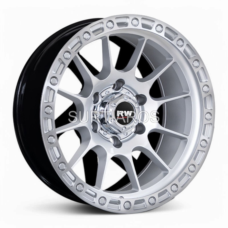 Aro 17x9" 6x139.7 ET-12 CB106.1 Hiper Plateado con Labio Pulido