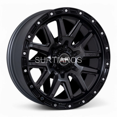 Aro 20x9" 6x139.7 ET18 CB106.1 Gris Oscuro con Remaches Negros