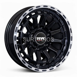 Aro 16x8" 6x139.7 ET0 CB110.1 Negro Brillante con Aro Pulido