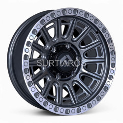 Aro 16x8" 6x139.7 ET0 CB110.1 Gris Oscuro Brillante con Aro Pulido