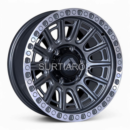 Aro 16x8" 6x139.7 ET0 CB110.1 Gris Oscuro Brillante con Aro Pulido