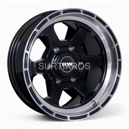 Aro 15x8" 6x139.7 ET-10 CB110.1 Negro Brillante con Labio Pulido