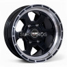 Aro 15x8" 6x139.7 ET-10 CB110.1 Negro Brillante con Labio Pulido