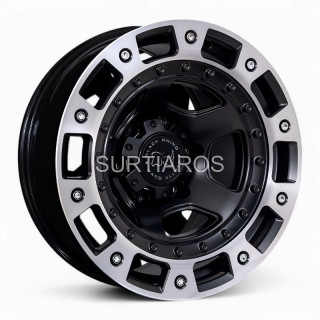 Aro 17x9" 6x139.7 ET0 CB106.1 Negro Mate con Aro Pulido