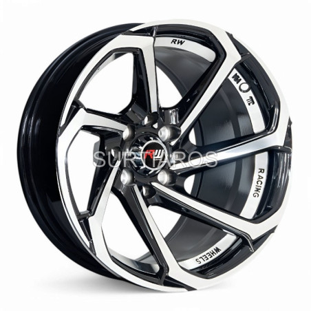 Aro 13x7" 8x100/114.3 ET0 CB73.1 Negro Maquinado con Detalle