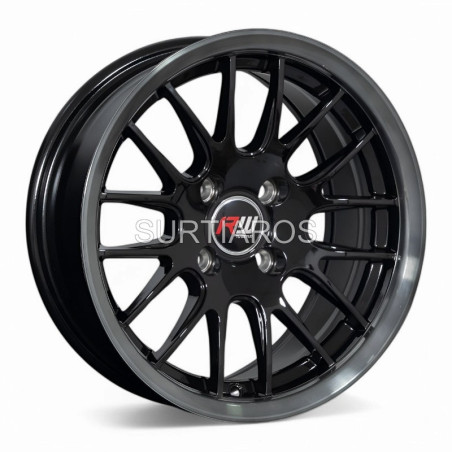 Aro 14x7" 4x100 ET20 CB73.1 Negro con Labio Negro