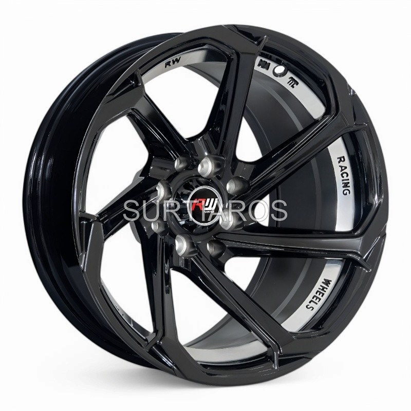 Aro 14x7" 8x100/114.3 ET0 CB73.1 Negro con Detalle Pulido