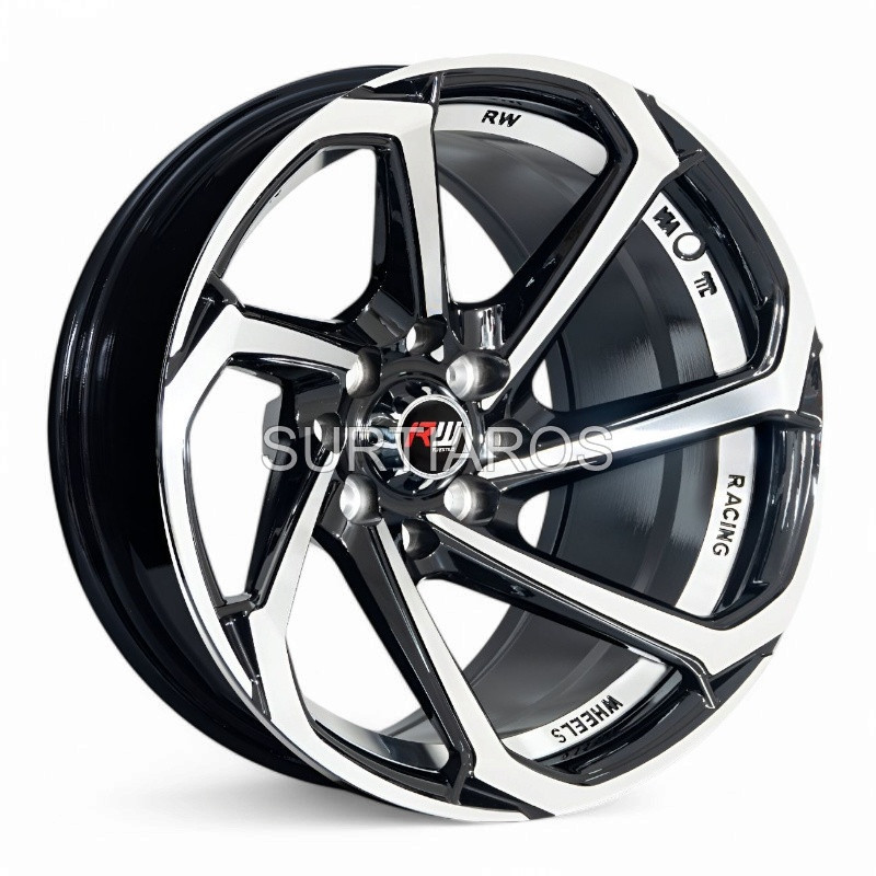 Aro 14x7" 8x100/114.3 ET0 CB73.1 Negro Maquinado con Detalle