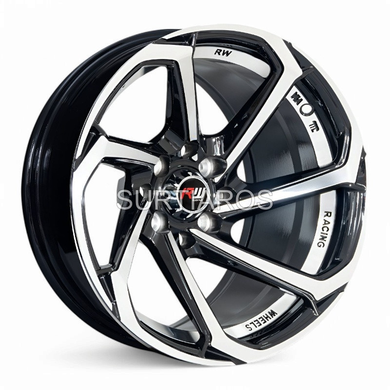 Aro 15x8" 8x100/114.3 ET-10 CB73.1 Negro Maquinado con Detalle