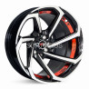 Aro 15x8" 8x100/114.3 ET-10 CB73.1 Negro Maquinado con Detalle Rojo