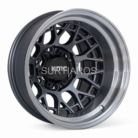 Aro 15x10" 6x139.7 ET-44 CB110.1 Gris Oscuro con Labio Pulido