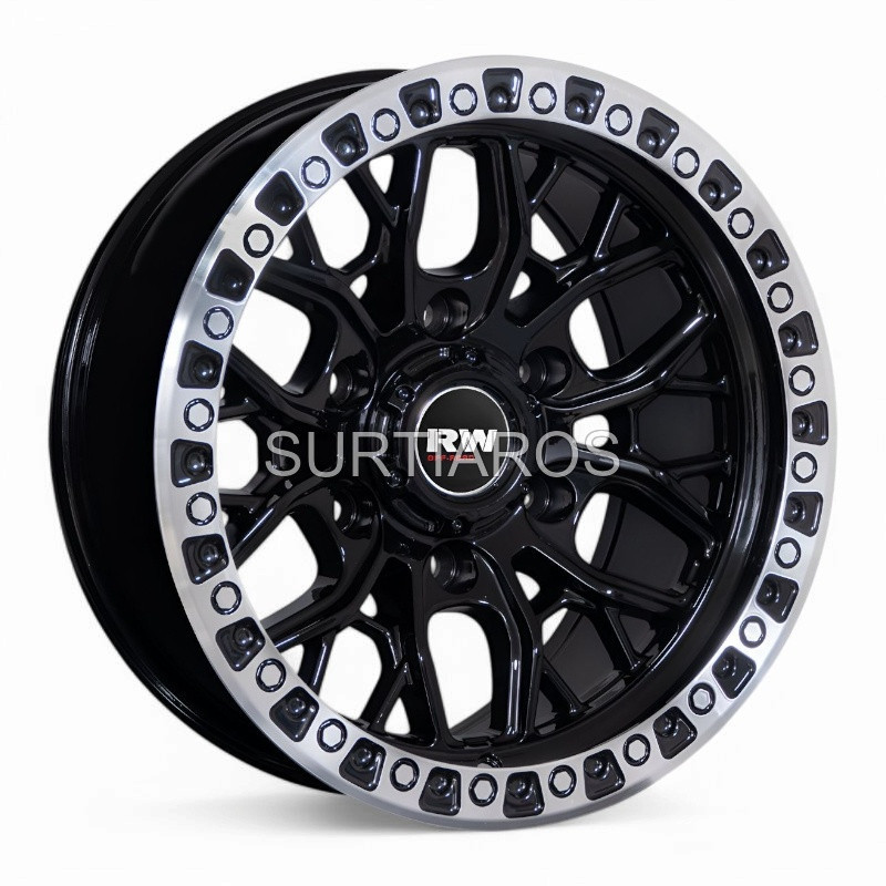 Aro 15x8" 6x139.7 ET0 CB110.1 Negro con Aro Pulido