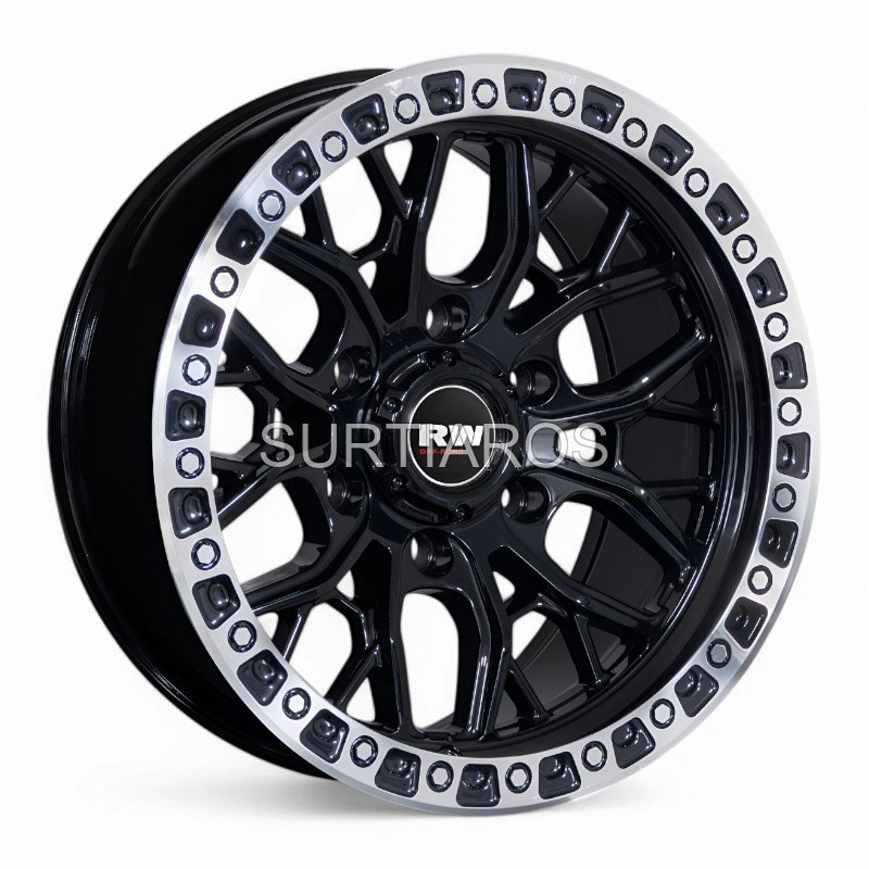 Aro 16x8" 6x139.7 ET0 CB110.1 Negro con Aro Pulido
