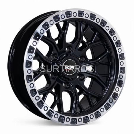 Aro 16x8" 6x139.7 ET0 CB110.1 Negro con Aro Pulido