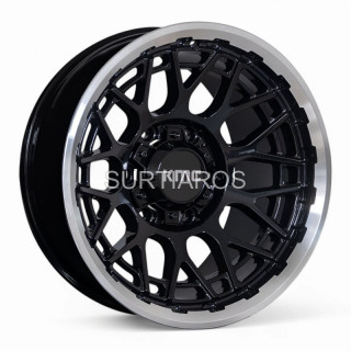 Aro 16x8" 6x139.7 ET0 CB110.1 Negro con Labio Pulido