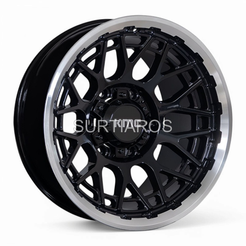 Aro 16x8" 6x139.7 ET0 CB110.1 Negro con Labio Pulido