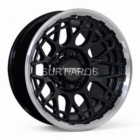 Aro 16x8" 6x139.7 ET0 CB110.1 Negro con Labio Pulido