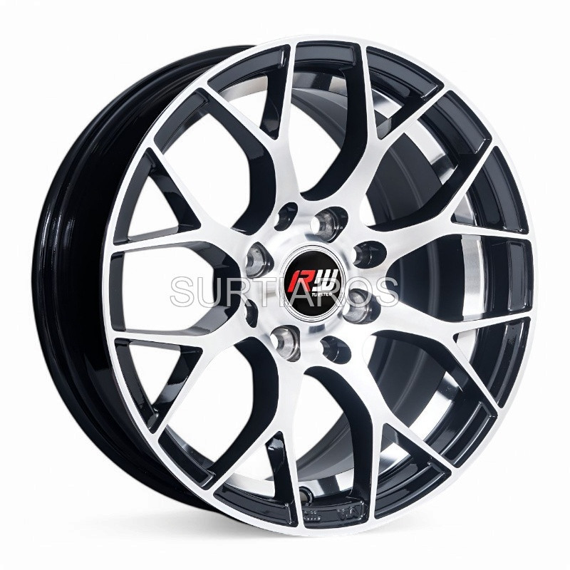 Aro 14x6" 8x100/114.3 ET35 CB73.1 Negro Maquinado con Detalle