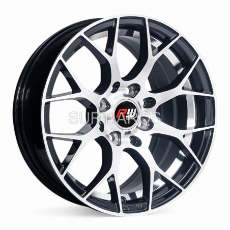 Aro 14x6" 8x100/114.3 ET35 CB73.1 Negro Maquinado con Detalle