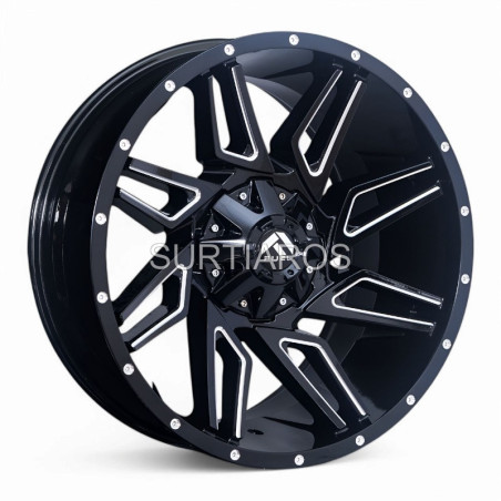 Aro 20x9" 6x139.7 ET0 CB106.1 Negro Fresado