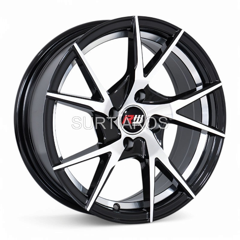 Aro 15x7" 4x100 ET20 CB73.1 Negro Maquinado con Detalle