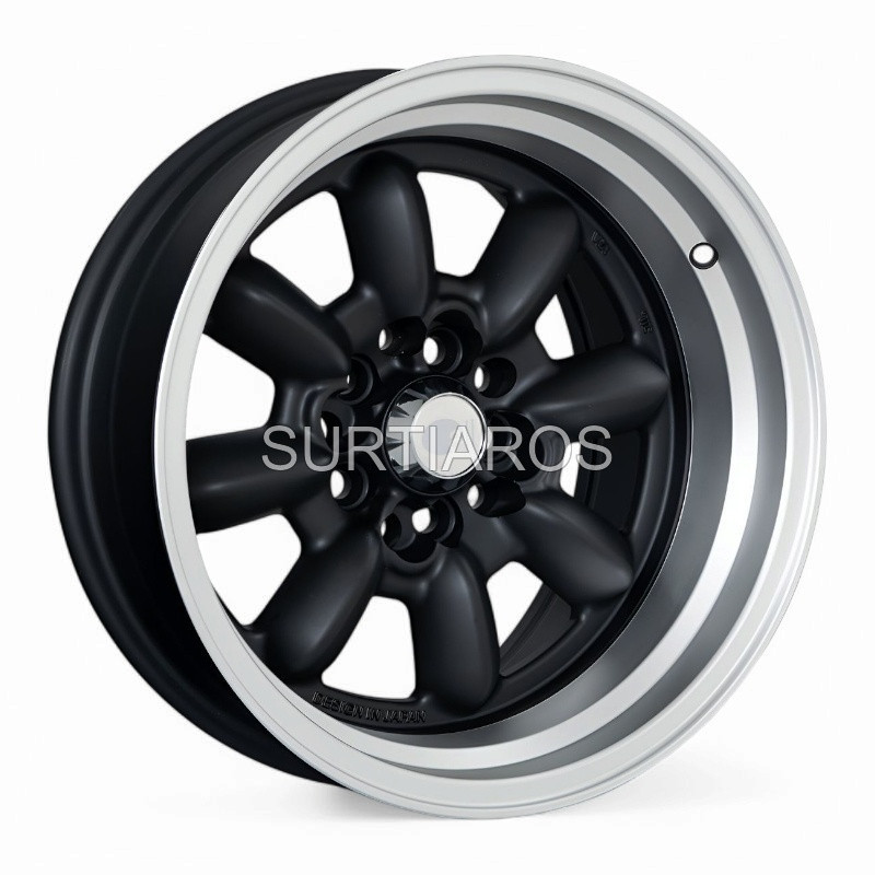 Aro 15x8.25" 10x100/114.3 ET0 CB73.1 Negro Mate con Labio Pulido
