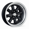 Aro 15x8.25" 10x100/114.3 ET0 CB73.1 Negro Mate con Labio Pulido