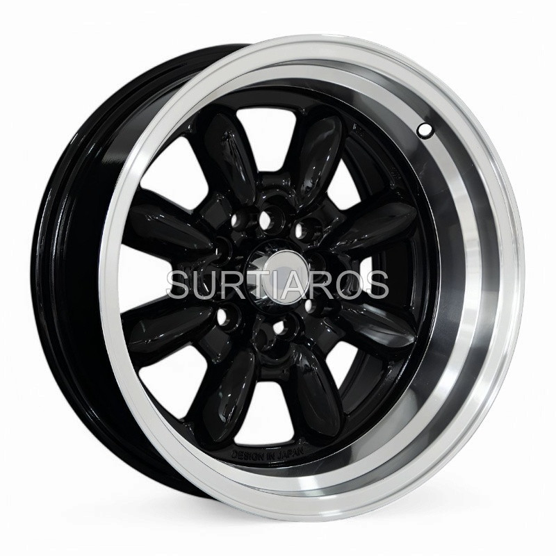 Aro 15x8.25" 10x100/114.3 ET0 CB73.1 Negro con Labio Pulido