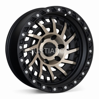 Aro 17x9" 6x139.7 ET0 CB110.1 Negro Mate con Cara Bronce