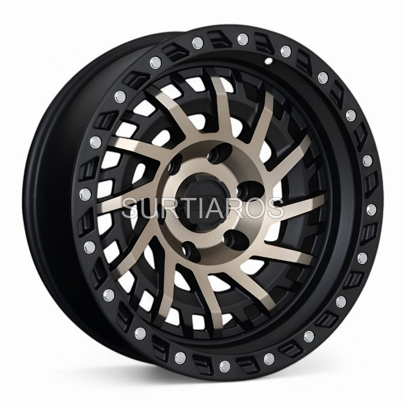 Aro 17x9" 6x139.7 ET0 CB110.1 Negro Mate con Cara Bronce