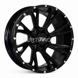 Aro 20x10" 12x135/139.7 ET-12 CB106.2 Negro Fresado con Puntos