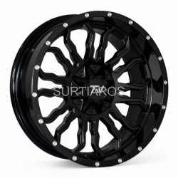 Aro 20x10" 12x135/139.7 ET-12 CB106.2 Negro Fresado con Puntos